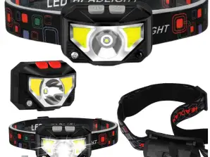 LED čelovka s pohybovým senzorem, 6 režimů svícení