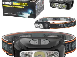 LED čelová svítilna vodotěsná 6 režimů svícení