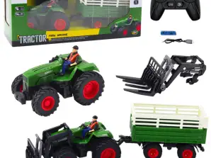 RC Traktor mit Anhänger und Gabeln 2.4G Fernsteuerung