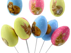 Huevos de Pascua en Varilla con Conejitos 6 unidades