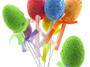 Ovos de Páscoa Coloridos em Palito com Padrões Fita 6 unidades