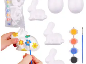 Verfset voor Styrofoam Decoraties 3 Konijnen 2 Eieren Verf