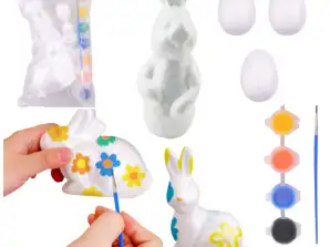 Schilderset voor Styropor Decoraties - Konijn en 3 Eieren met Verf