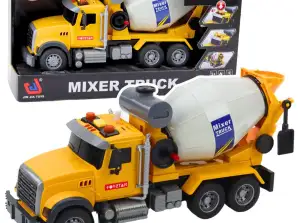 camion bétonnière tambour rotatif lumières sons jaune