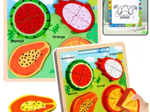 Puzzle Board 2in1 Pädagogischer Obststift aus Holz