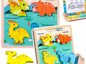 Puzzle Board 2in1 Holz Pädagogischer Dinosaurier Stift