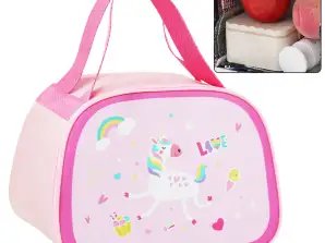 Lunch bag isolant thermique Licorne rose 23cm