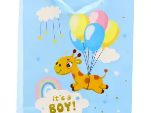 It’s A Boy Girafe Bleu Sac Cadeau 32 x 26 x 10 cm