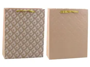 Sac Cadeau avec Embossage Beige Clair 32 x 26 x 10 cm