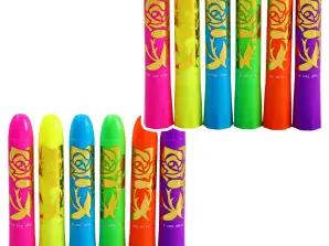 Gesichtsbemalung Kit Stifte, Neon UV fluoreszierende Buntstifte 12 Stück