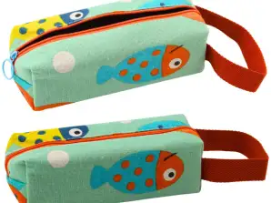 School Pencil Case Fish Toolbox Holder Green