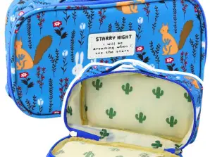 Schule Federmäppchen Organizer Geräumige zusätzliche Tasche Blau 21,5cm