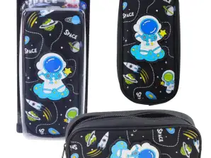 Schulmäppchen Space Cosmonaut Zwei Taschen Schwarz