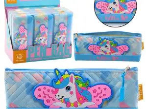 Schulmäppchen mit Einhorn Blau 20 x 8.5 cm