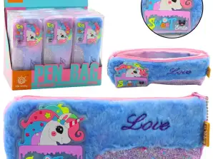 Plüschfedermäppchen mit Einhorn Glänzende Elemente