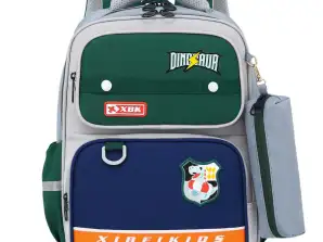 Mochila escolar adesivos de dinossauro com lápis caixa cinza 16L
