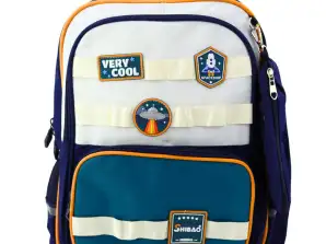 Schulrucksack Space Patches mit Federmäppchen marineblau 16L