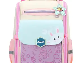 Schulrucksack mit Kaninchen Brustgurt Pastell 21L