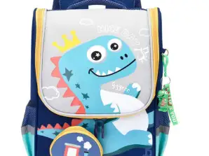 Skolesekk dinosaur pose med lokomotiv anheng 21L