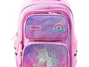 Schulrucksack mit Einhorn Brustgurt pink 20L