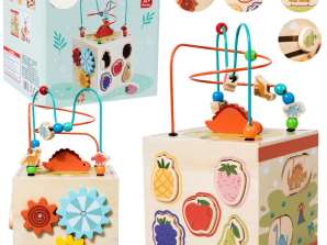 Cubo Educativo Sensoriale Ordinatore 5 Superfici in Legno