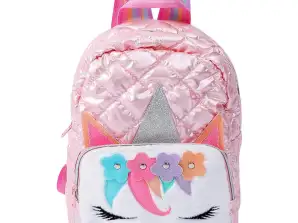 Sac à dos d’école enfant licorne matelassé rose 32cm