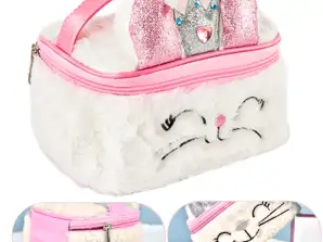 Plüsch Kinder Kulturbeutel Hase Glitzer Weiß 20cm