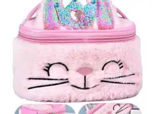 Plüsch Kinder Kulturbeutel Hase Glitzer Rosa 20cm