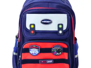 Kinder Schulrucksack Brustgurt Marineblau Rot Cosmos 38x28x19cm