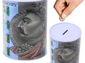 Cofrinho Metálico Nota de 500 Zlotys 16x12cm