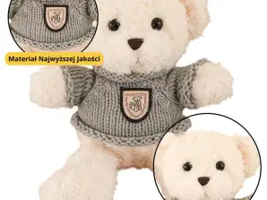 Plüss plüss mackó kabala fehér szürke pulóver 26cm