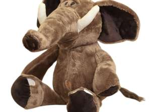 Pluche knuffelige olifant mascotte met grote oren bruin 22cm
