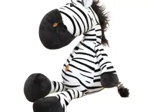 NEL 22153 Zebra kosete plysj maskot hvit og svart 25cm