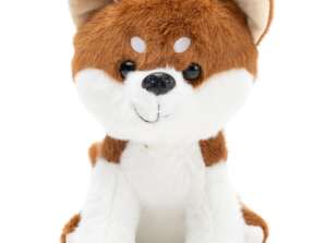 Plüsch kuscheliges Maskottchen kleiner Hund Shiba Inu weiß und braun 20cm