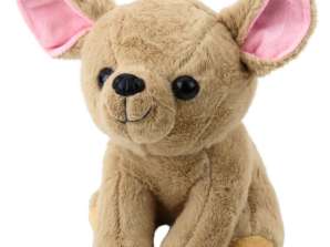 Plüsch Kuschel Maskottchen kleiner Chihuahua Hund beige 22cm