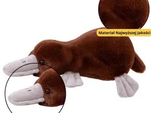 Peluche marron câlin ornithorynque mascotte 32cm