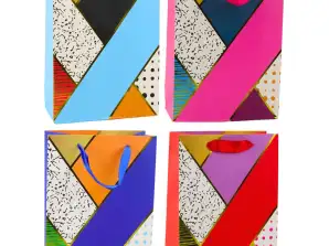 Geschenktüte Papier geometrische Muster 23 x 18 x 10.5 cm