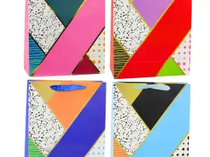 Papier Geschenktasche Geometrische Muster 32 x 26 x 12 cm