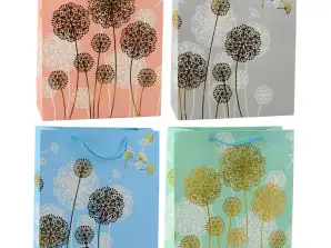 Geschenktasche Pusteblumen Goldene Akzente 32 x 26 x 12 cm