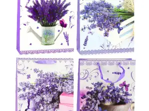 Papiergeschenktasche Lavendel 32 x 26 x 12 cm
