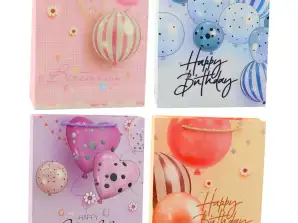 Geschenktasche zum Geburtstag Ballons Happy Birthday 32 x 26 x 12 cm