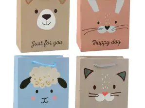 Paper Gift Bag Animals Glitter 23 x 18 x 10.5 cm