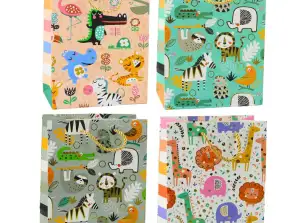 Geschenktüte Papier Tiere Safari 23 x 18 x 10.5 cm