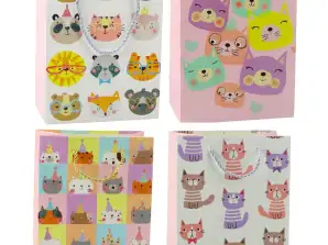 Paper Gift Bag Cats Glitter 23 x 18 x 10.5 cm