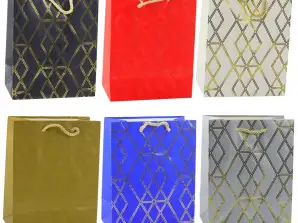 Geschenkpapier Tasche Elegant Goldene Muster 23 x 18 x 10.5 cm