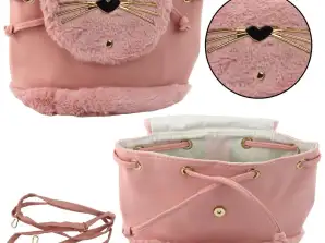 Sac à dos enfant oreilles en peluche sangle réglable rose