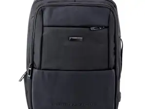 Urban Business Rucksack USB Brustgurt Schwarz 26L