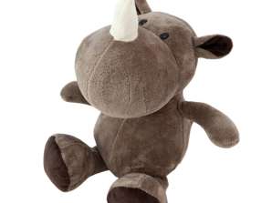 Cuddly Rhinoceros Plush Mascot Brown 25cm
