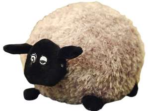 Plüsch Kuschelschaf Maskottchen mit lockiger Wolle hellbraun 20cm