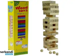 Jeu de dextérité en bois Tour avec 48 blocs